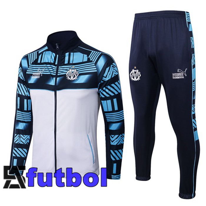 Chandal Equipos De Futbol - Chaqueta Marsella OM Bianco Azul 2022/2023