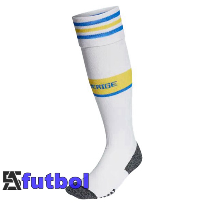 Calcetines De Futbol Suecia Segunda Blanco 22/23