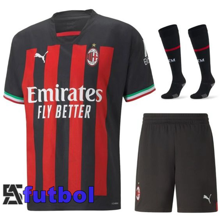 Camisetas De Futbol AC Milan Primera (Cortos + Pantalones) 2022/2023
