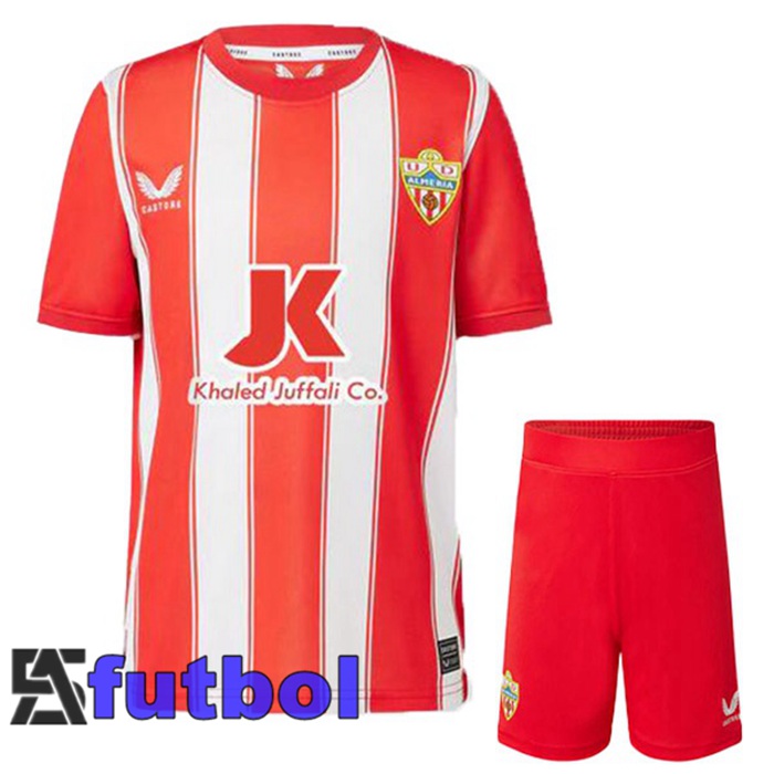 Camiseta UD Almeria Ninos Primera Rojo Blanco 22/23