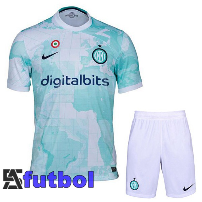 Camiseta Inter Milan Ninos Segunda Blanco Verde 22/23