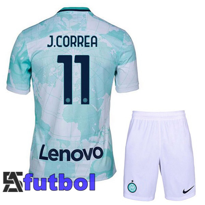 Camiseta Inter Milan (J.CORREA 11) Ninos Segunda Blanco Verde 22/23
