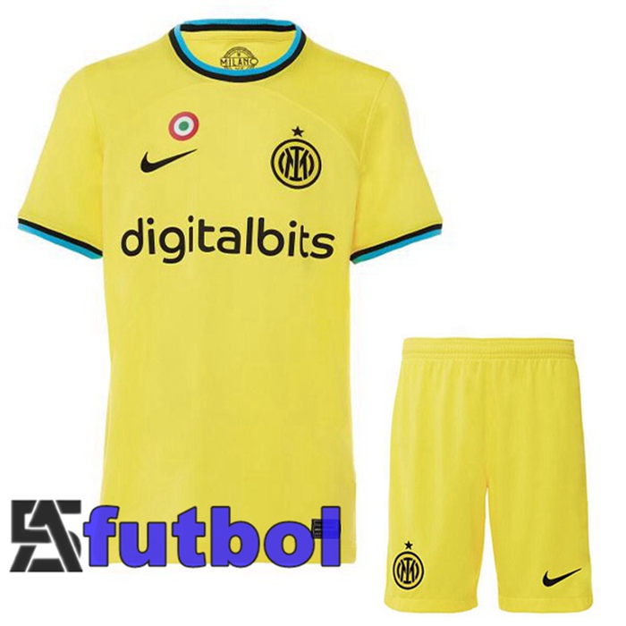 Camisetas De Futbol Inter Milan Ninos Tercera Amarillo 2022/2023