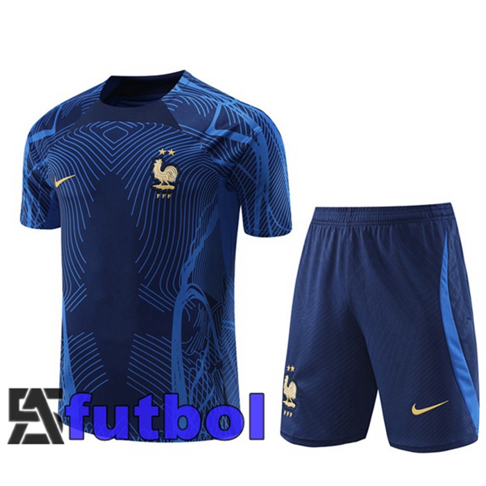 Camiseta Entrenamiento Francia + Cortos Azul 2022/2023