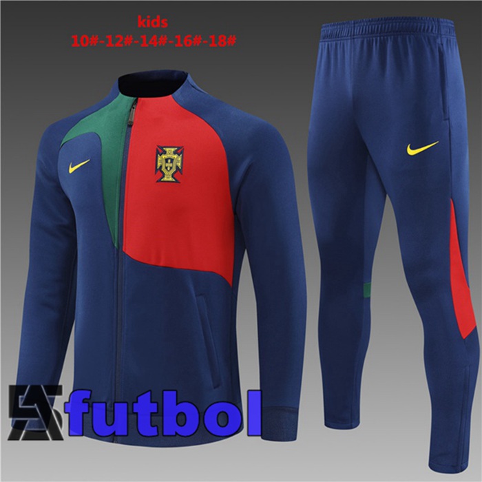 Chandal Equipos De Futbol - Chaqueta Portugal Ninos Azul Real 2022/2023