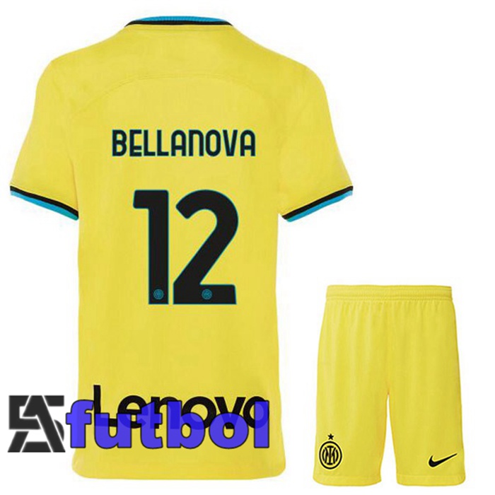 Camisetas De Futbol Inter Milan (BELLANOVA 12) Ninos Tercera Amarillo 2022/2023