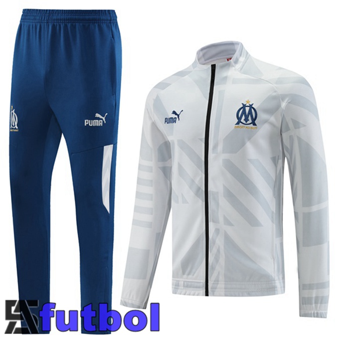 Chandal Equipos De Futbol - Chaqueta Marsella Blanco 2022/2023