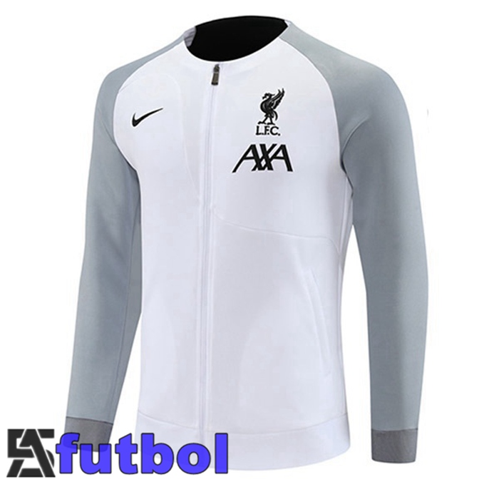Chaquetas Futbol FC Liverpool Blanco Gris 2022/2023