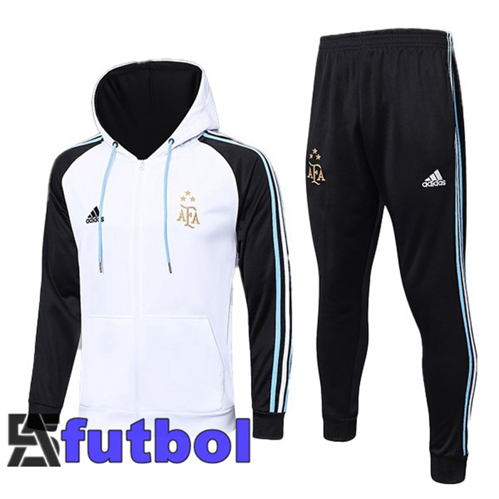 Chaqueta Con Capucha Chandal Argentina Blanco 2023/2024