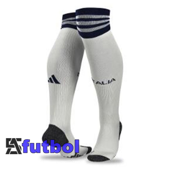 Calcetines De Futbol Italia Segunda Blanco 2023/2024