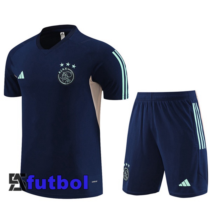 Camiseta Entrenamiento AFC Ajax + Cortos Azul Real 2023/2024