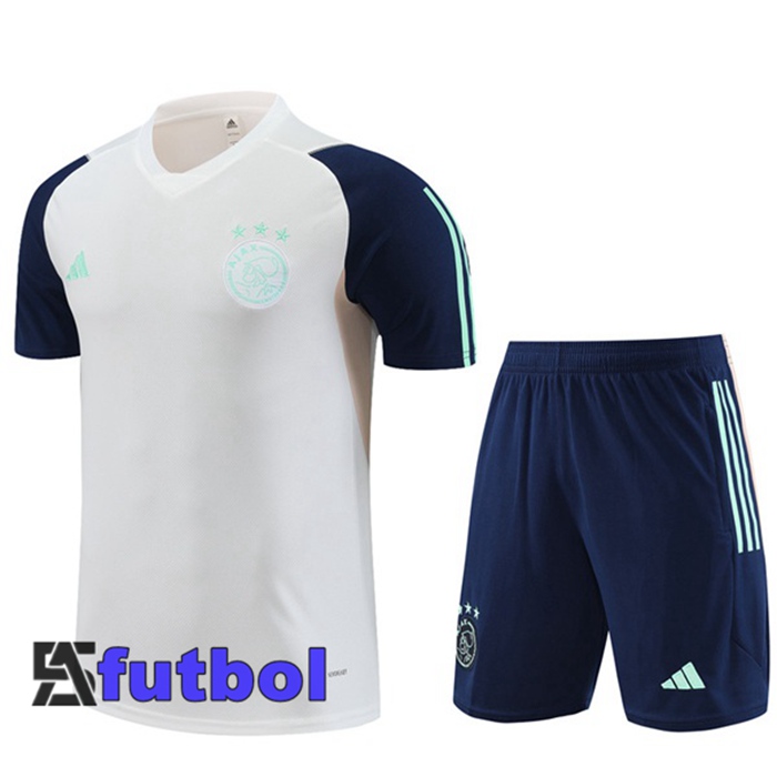 Camiseta Entrenamiento AFC Ajax + Cortos Blanco 2023/2024