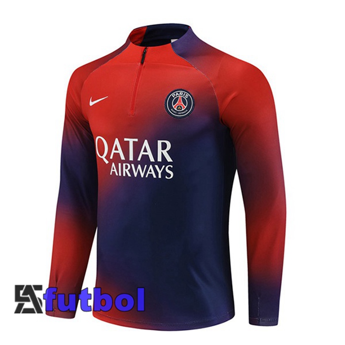 Sudadera De Entrenamiento Paris PSG Rojo Azul 2023/2024