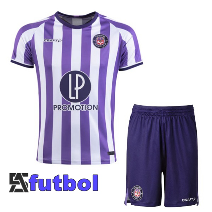 Camisetas De Futbol Toulouse Ninos Primera Púrpura Blanco 2023/2024