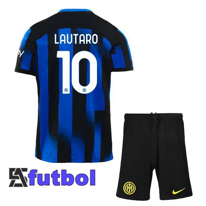 Camiseta Futbol Inter Milan (LAUTARO 10) Ninos Primera Azul 2023/2024