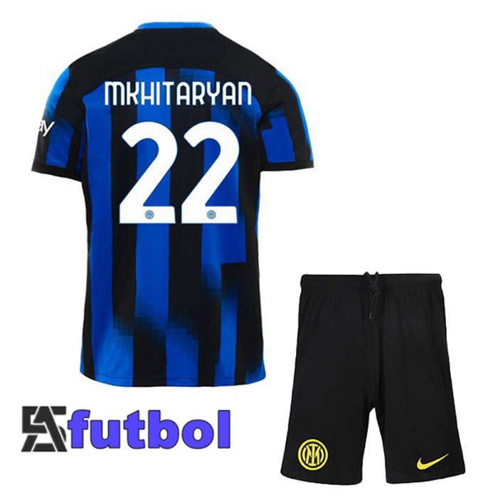Camiseta Futbol Inter Milan (MKHITARYAN 22) Ninos Primera Azul 2023/2024