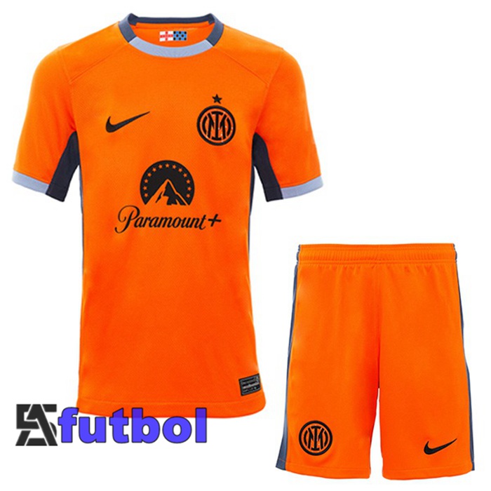 Camisetas De Futbol Inter Milan Ninos Tercera Naranja 2023/2024