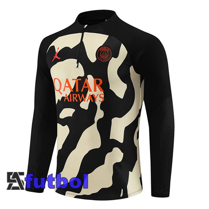 Sudadera De Entrenamiento JORDAN Paris PSG Negro Amarillo 2023/2024