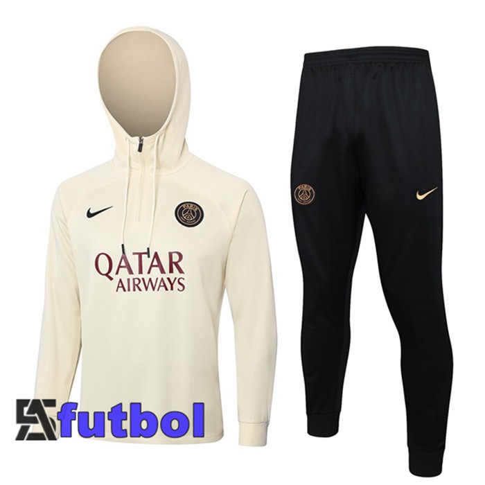 Chandal Equipos De Futbol Con Capucha Paris PSG Amarillo 2023/2024