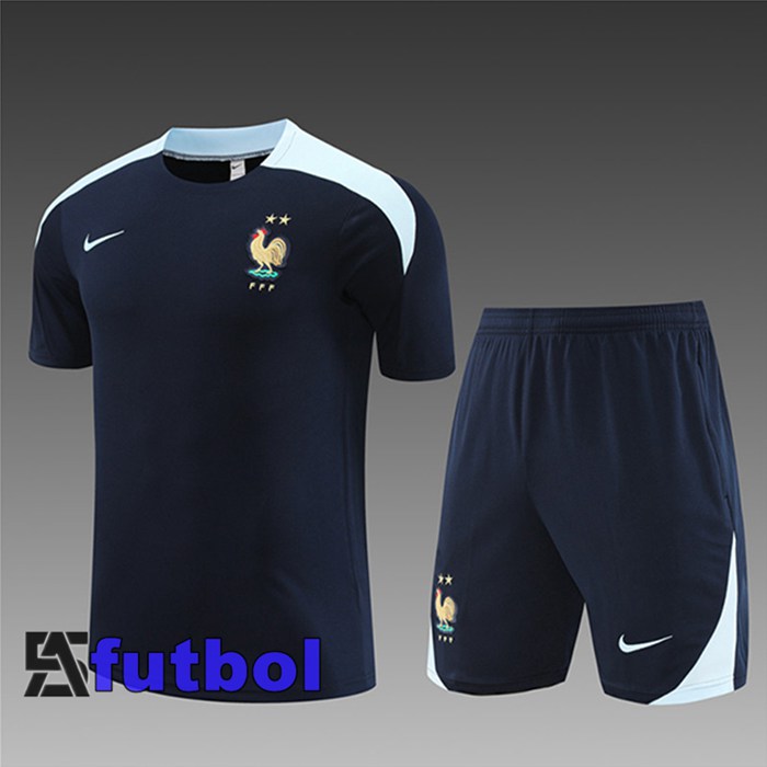 Camiseta Entrenamiento + Cortos Francia Ninos Azul Marino 2023/2024