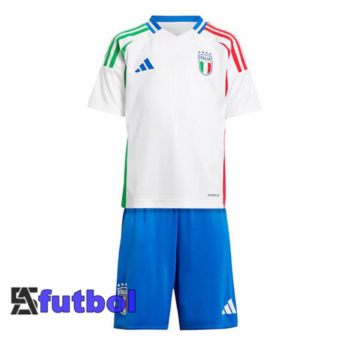 Camisetas De Futbol Italia Ninos Segunda Blanco UEFA Euro 2024
