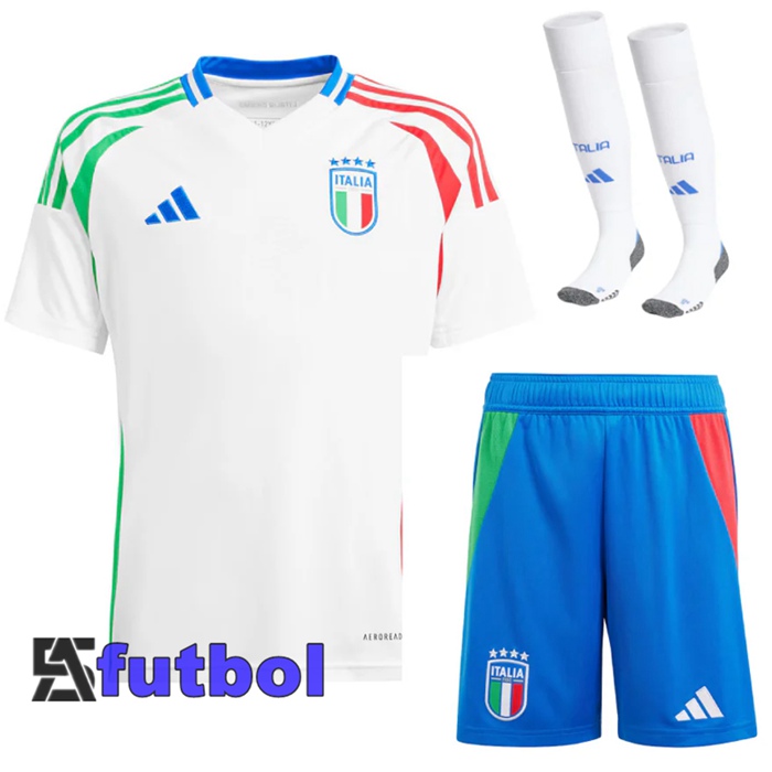 Camiseta Nacional Italia Segunda (Cortos + Calcetines) UEFA Euro 2024