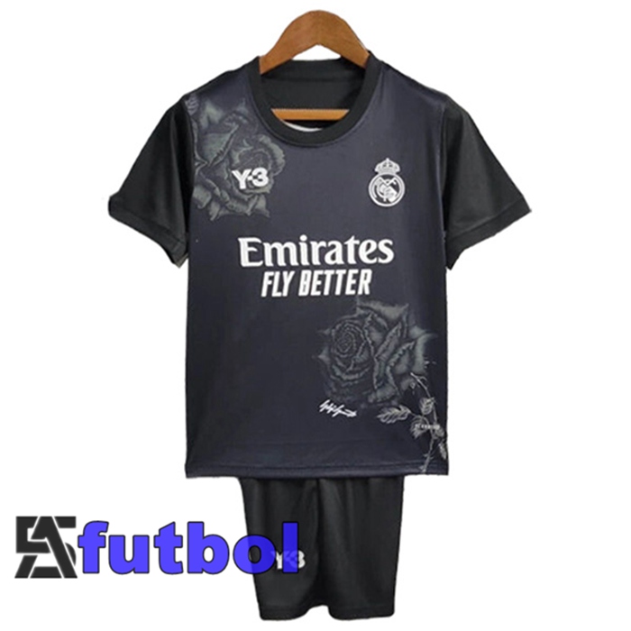 Camisetas De Futbol Real Madrid Y3 Ninos Edición Especial Negro 2024/2025