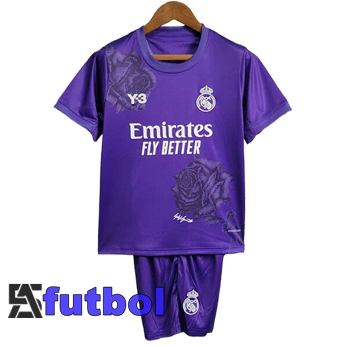 Camisetas De Futbol Real Madrid Y3 Ninos Edición Especial Púrpura 2024/2025