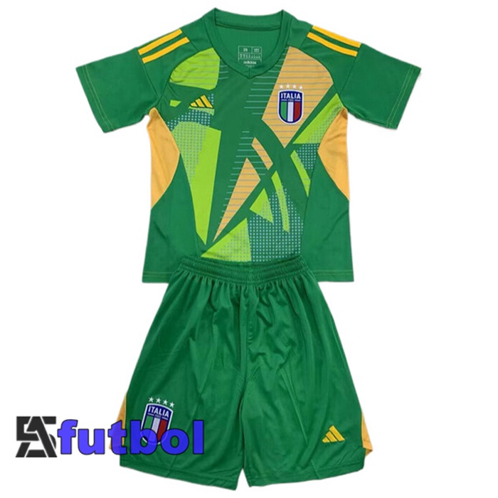 Camisetas De Futbol Italia Ninos Portero Verde UEFA Euro 2024