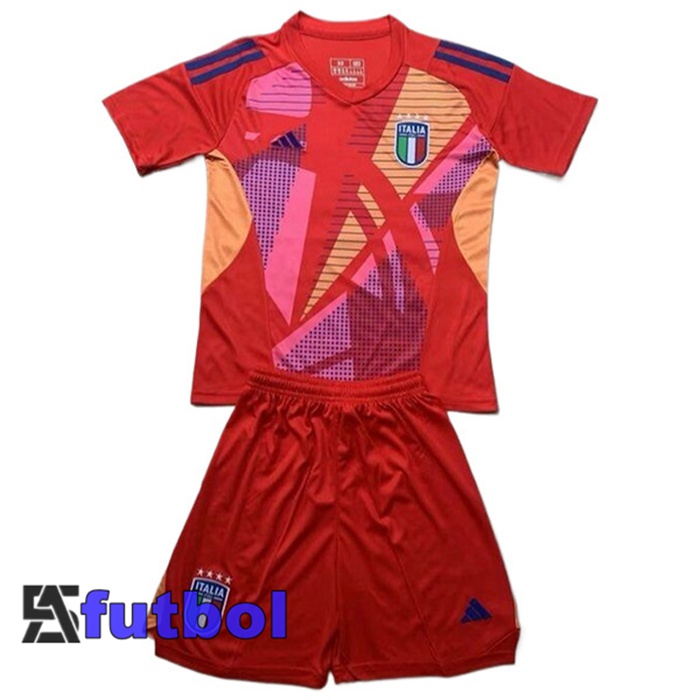 Camisetas De Futbol Italia Ninos Portero Rojo UEFA Euro 2024