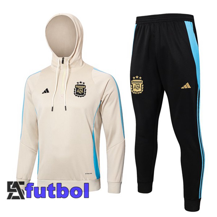 Chandal Futbol - Sudadera Con Capucha Argentina Amarillo 2024/2025