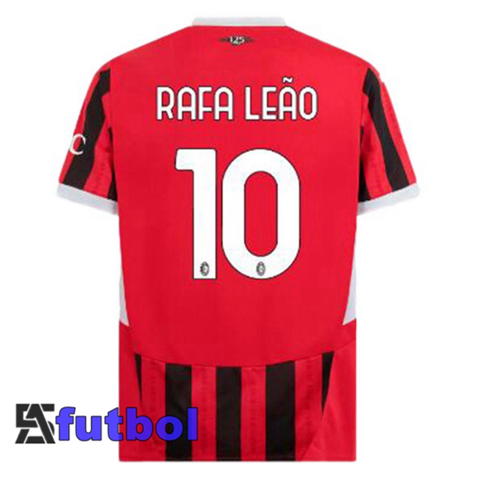 Camisetas De Futbol AC Milan (Rafa Leão 10) Primera Rojo Negro 2024/2025