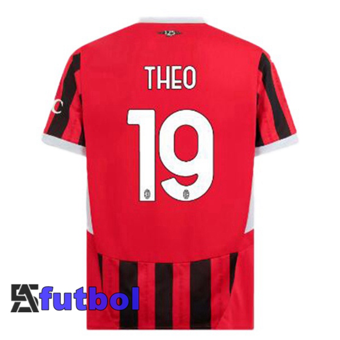 Camisetas De Futbol AC Milan (THEO 19) Primera Rojo Negro 2024/2025