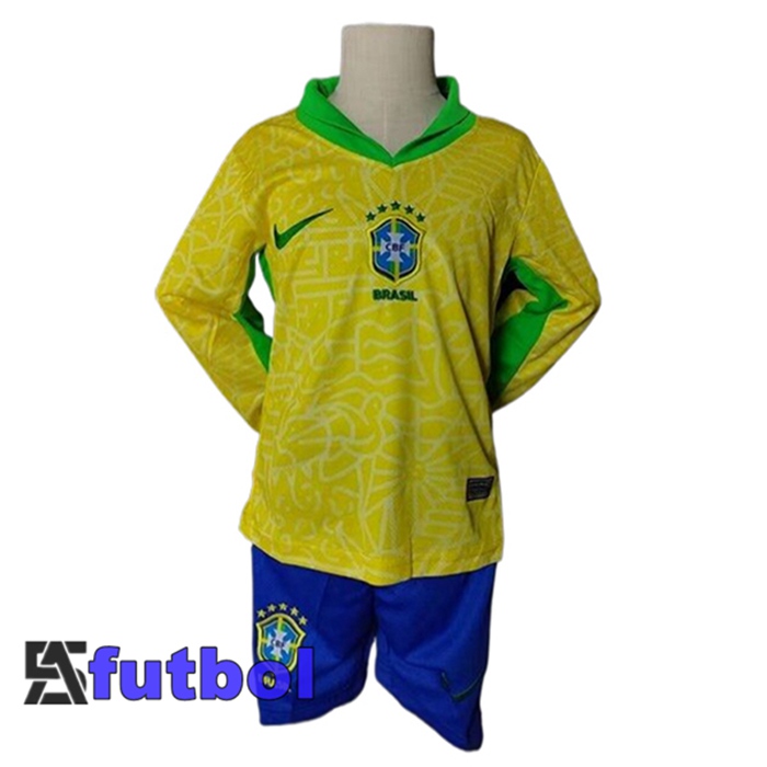Camisetas De Futbol Brasil Ninos Primera Manga Larga 2024/2025