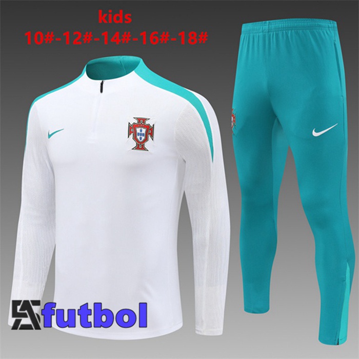 Chandal Equipos De Futbol Portugal Ninos Blanco 2024/2025