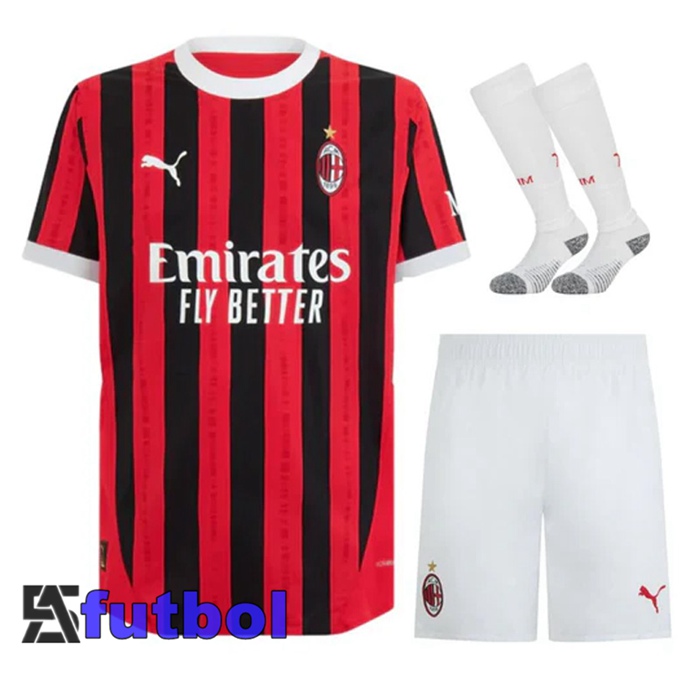 Camisetas De Futbol AC Milan Segunda (Cortos + Calcetines) 2024/2025