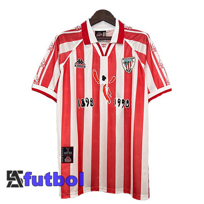 Camisetas De Futbol Athletic Bilbao Retro Primera Rojo Edición 100 Aniversario