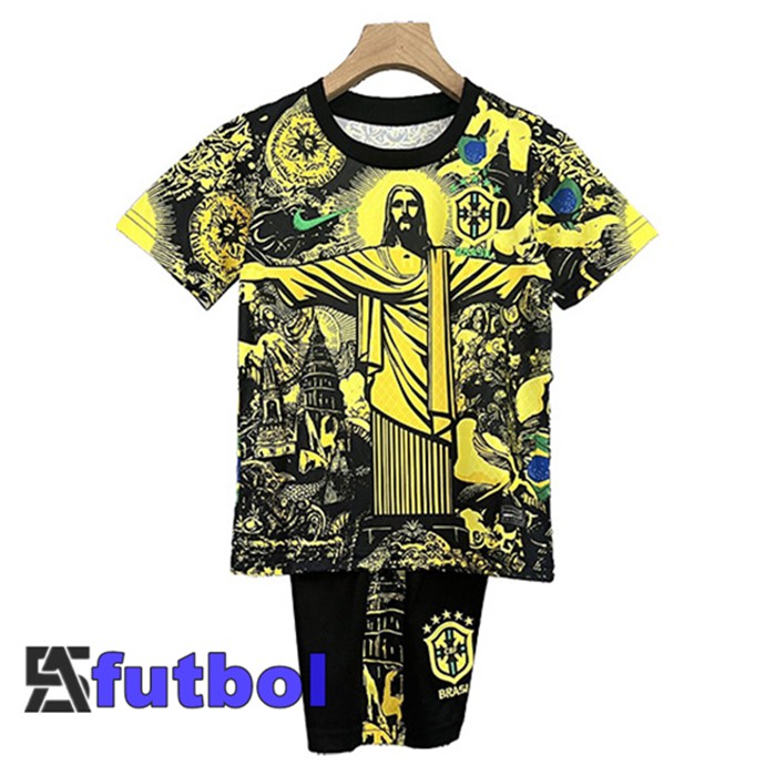Camisetas De Futbol Brasil Ninos Edición Especial Amarillo 2024/2025