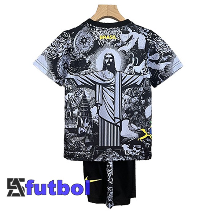 Camisetas De Futbol Brasil Ninos Edición Especial Negro 2024/2025