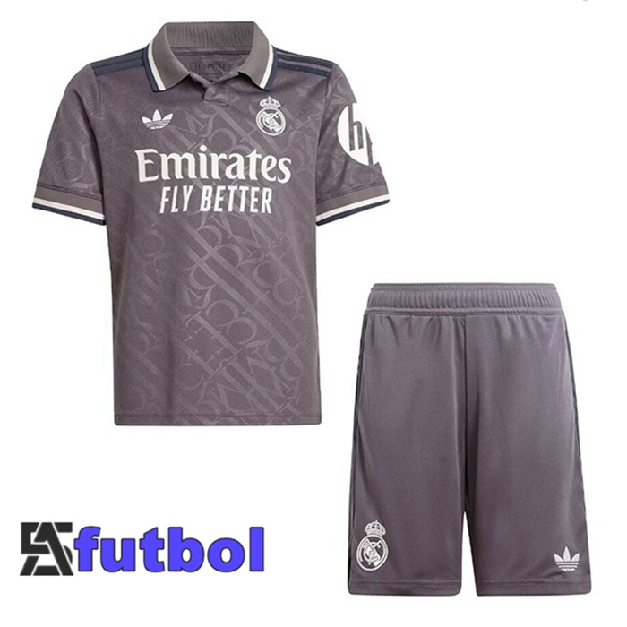 Camisetas De Futbol Real Madrid Ninos Tercera Gris 2024/2025