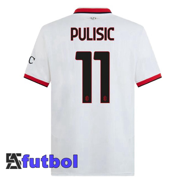 Camisetas De Futbol AC Milan (Pulisic 11) Segunda Blanco 2024/2025