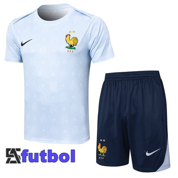 Camiseta Entrenamiento Francia + Cortos Azul 2024/2025