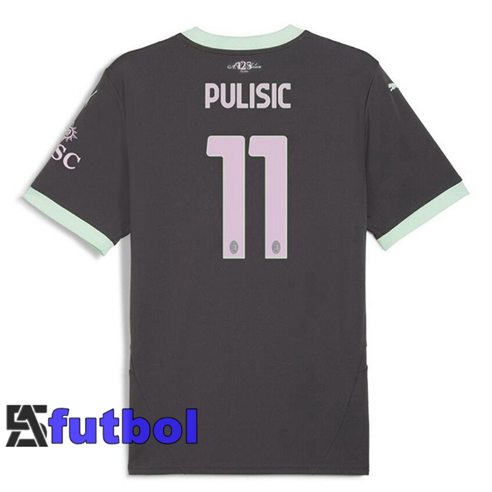 Camisetas De Futbol AC Milan (Pulisic 11) Tercera Negro 2024/2025