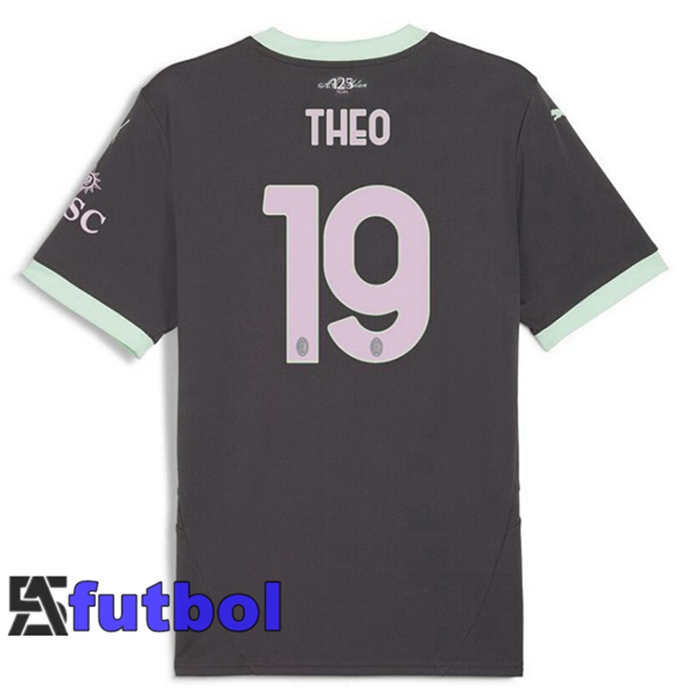 Camisetas De Futbol AC Milan (THEO 19) Tercera Negro 2024/2025
