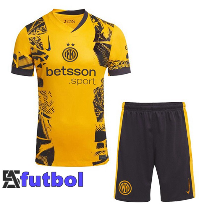 Camisetas De Futbol Inter Milan Ninos Tercera Amarillo 2024/2025