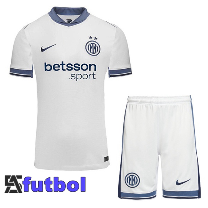 Camisetas De Futbol Inter Milan Ninos Segunda Blanco 2024/2025