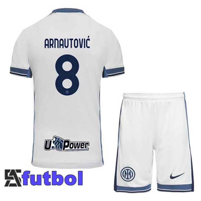 Camisetas De Futbol Inter Milan (ARNAUTOVIĆ 8) Ninos Segunda Blanco 2024/2025