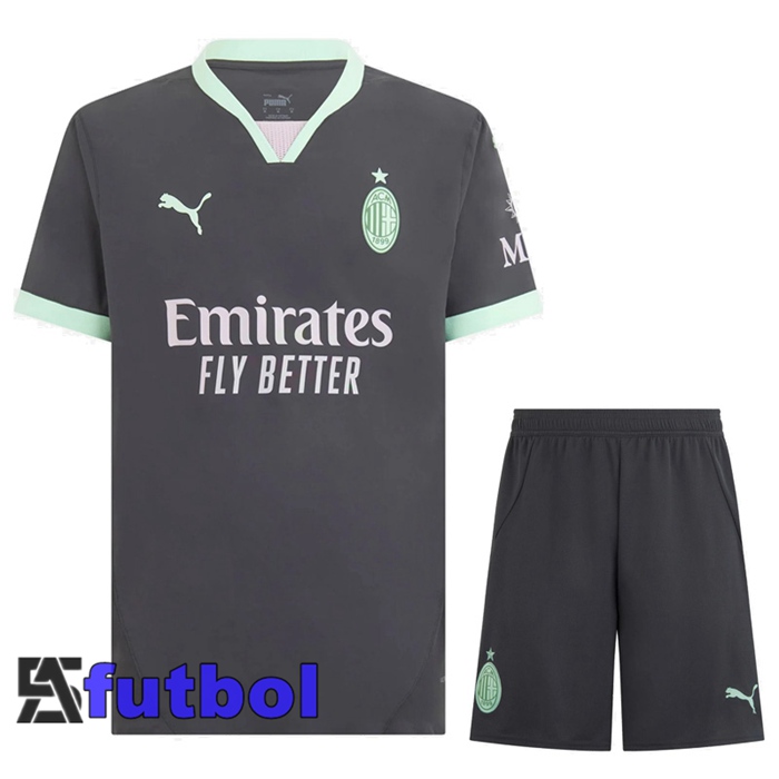 Camisetas De Futbol AC Milan Tercera + Cortos 2024/2025