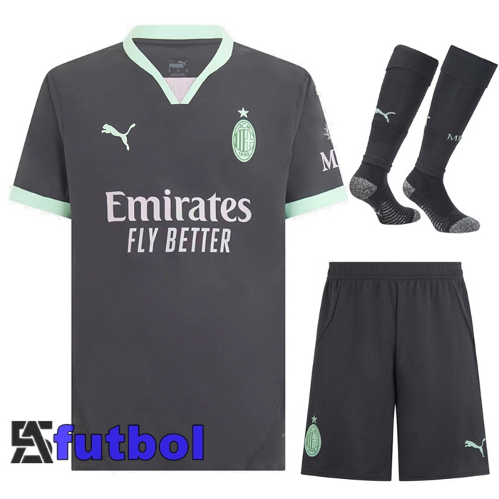 Camisetas De Futbol AC Milan Tercera (Cortos + Calcetines) 2024/2025