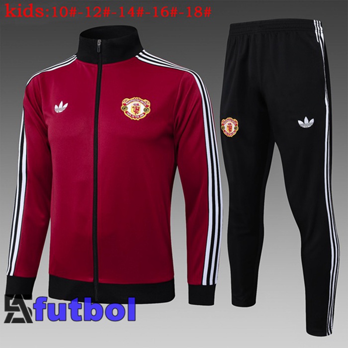Chandal Equipos De Futbol - Chaqueta Manchester United Ninos Rojo 2025/2026